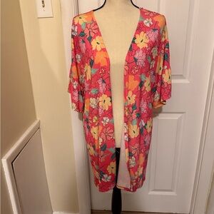 HEIMISH USA Pink Floral Open-Front Jacket